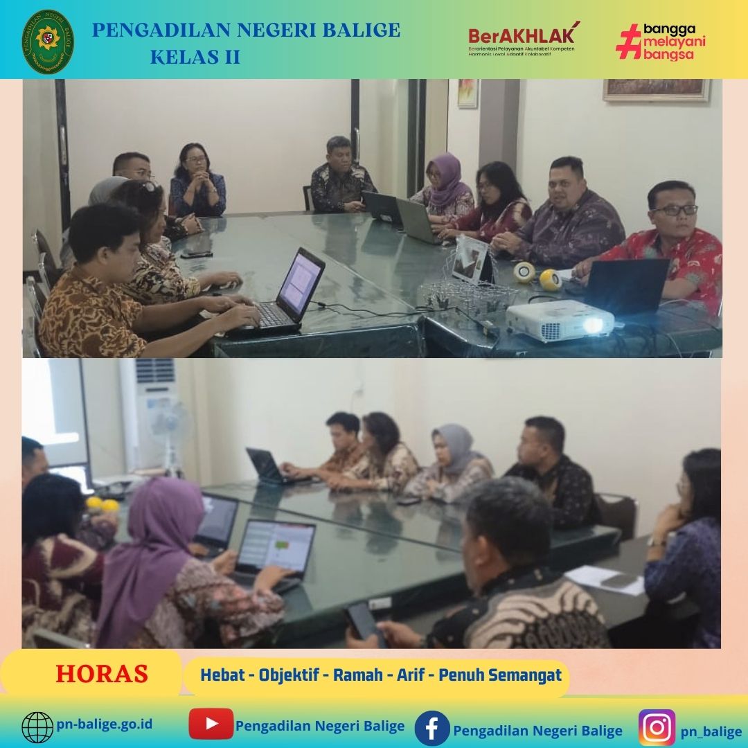 PEMBINAAN TEKNIS & ADMINISTRASI YUDISIAL PENGADILAN TINGGI MEDAN SECARA VIRTUAL ZOOM